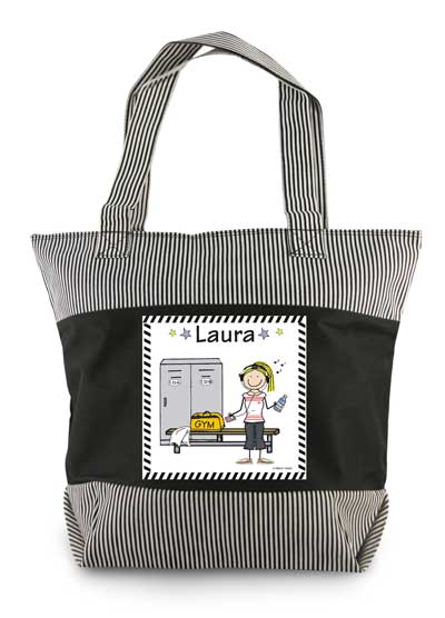 zippered tote black